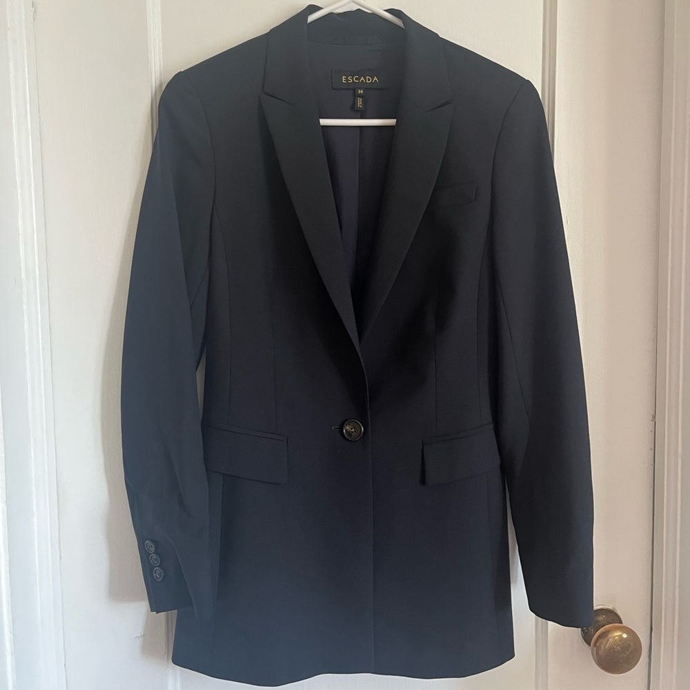 Escada Women's Tailored Navy Blazer